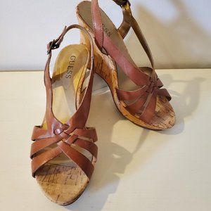 Guess Cork Wedge Sandals - 7M